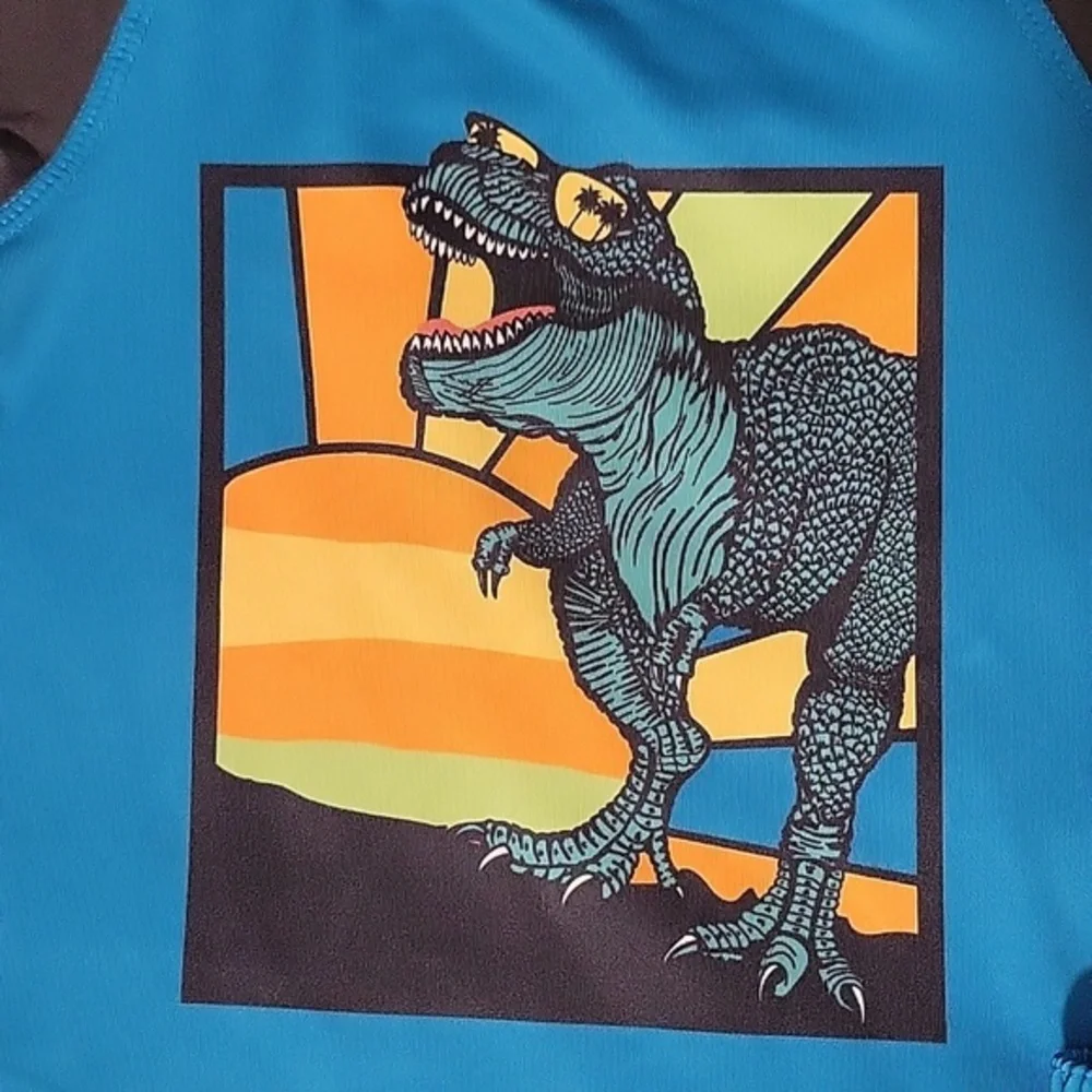 NEW Toddler Boy 2-Piece Rashguard & Matching Dinosaur Shorts Swim Set
